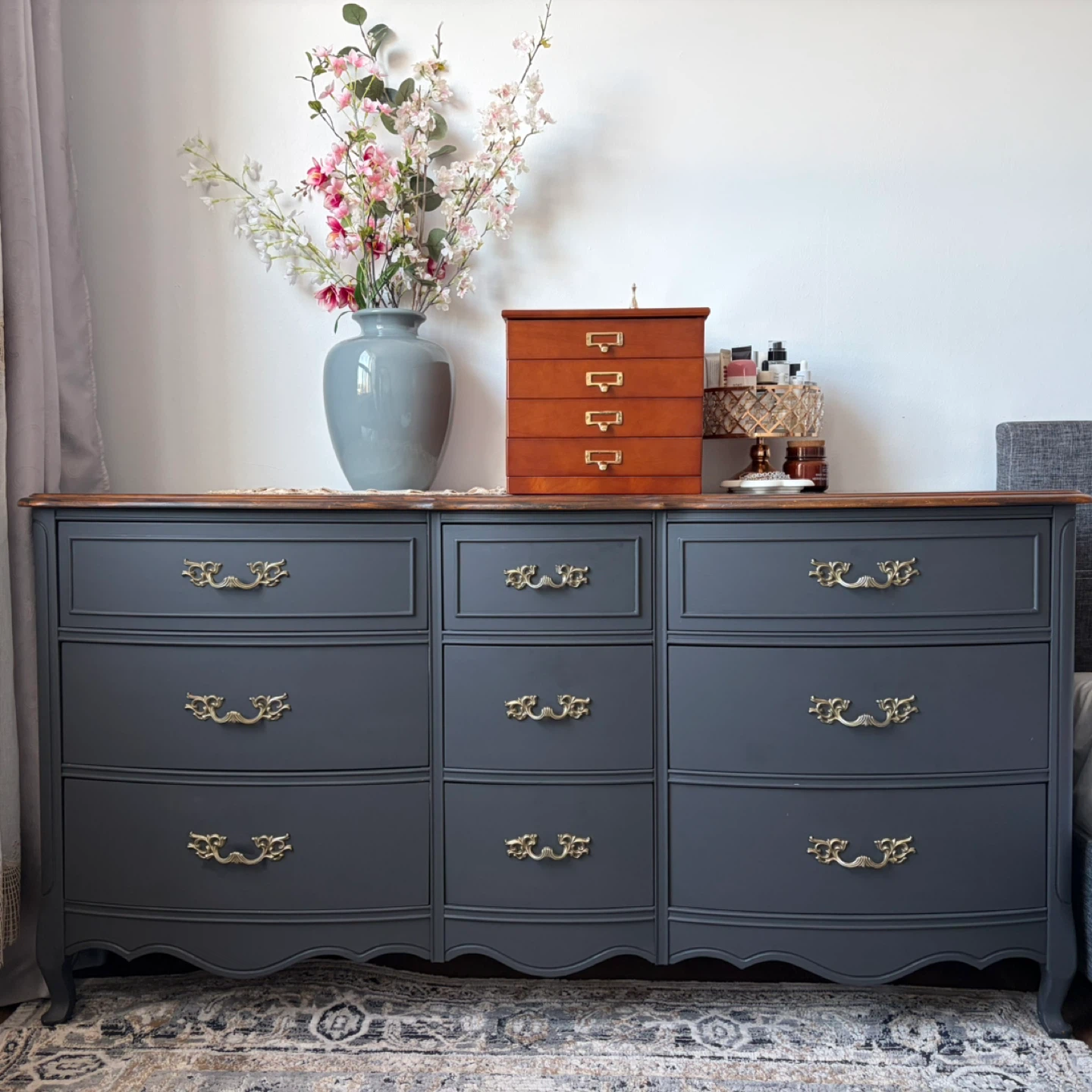 Dark Grey Dresser with 9 Drawers - photo 2