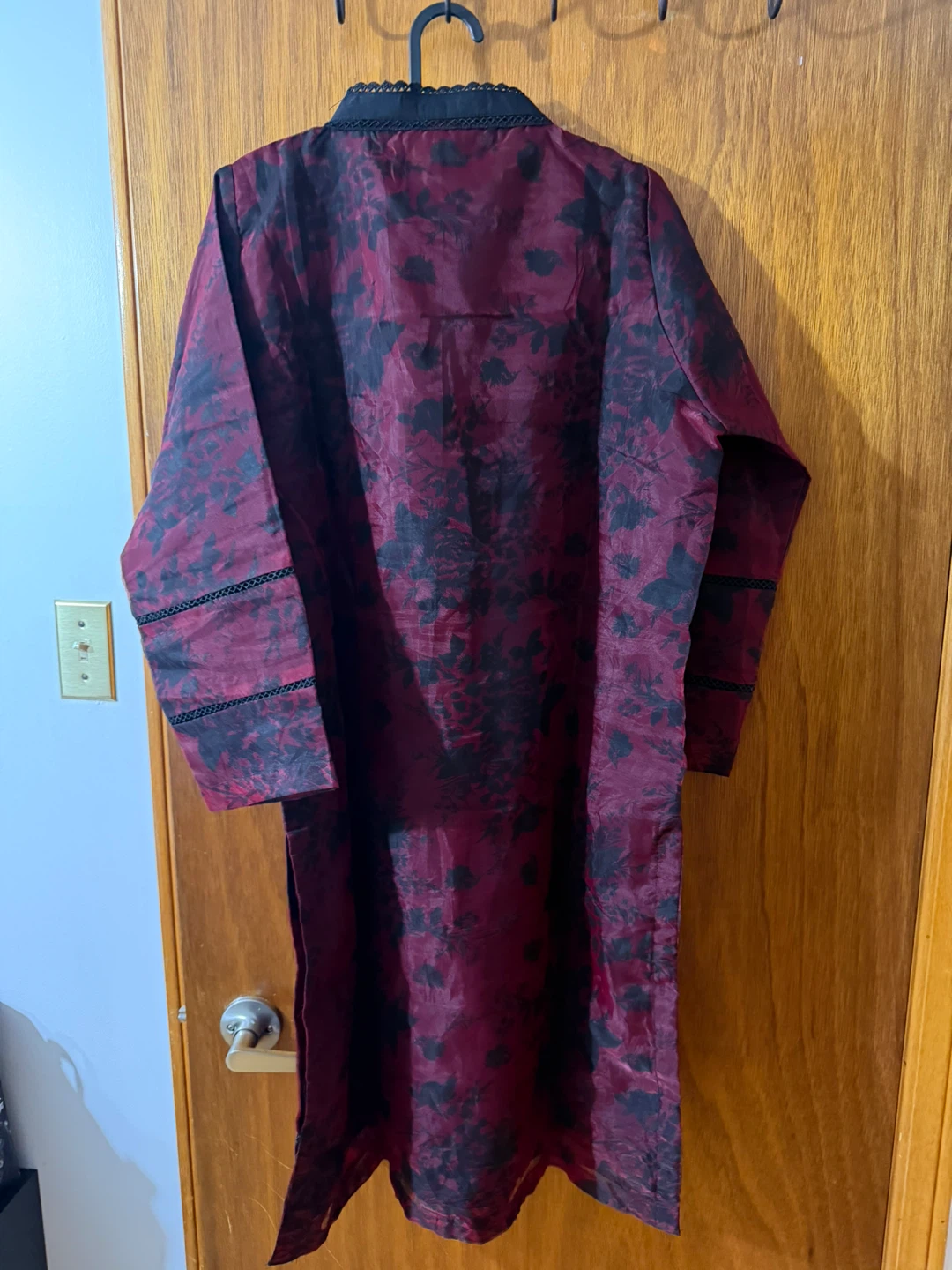 Rehlin Burgundy Floral Long Sleeve Shirt Trouser Dopatta - photo 4