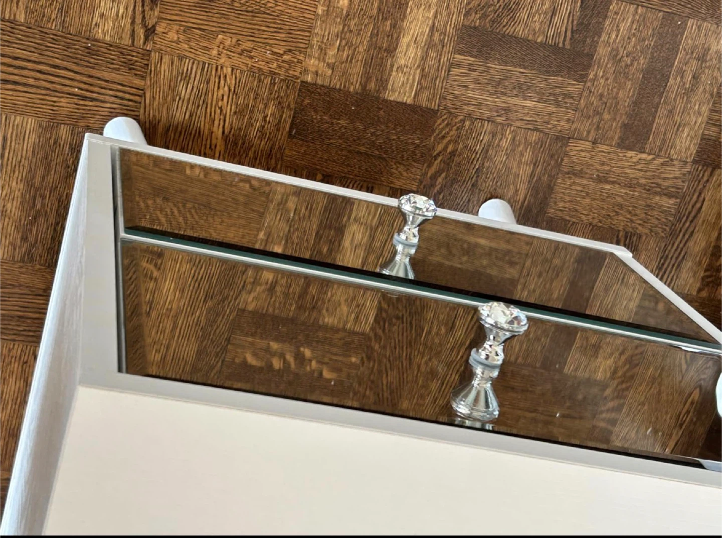 Mirrored Accent Side Table Nightstand - photo 2