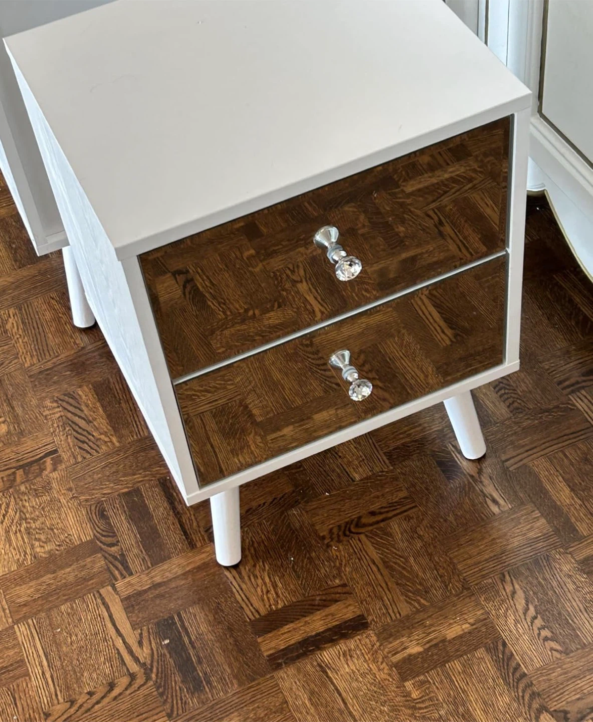 Mirrored Accent Side Table Nightstand - photo 3