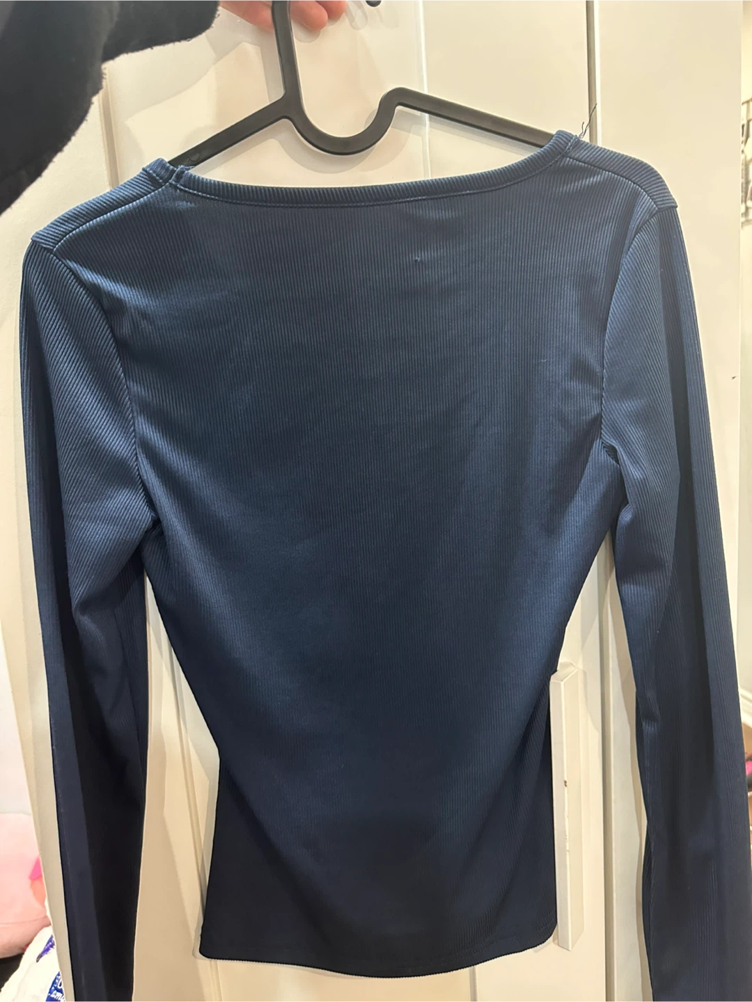 Blue Ribbed Long Sleeve Top - photo 2