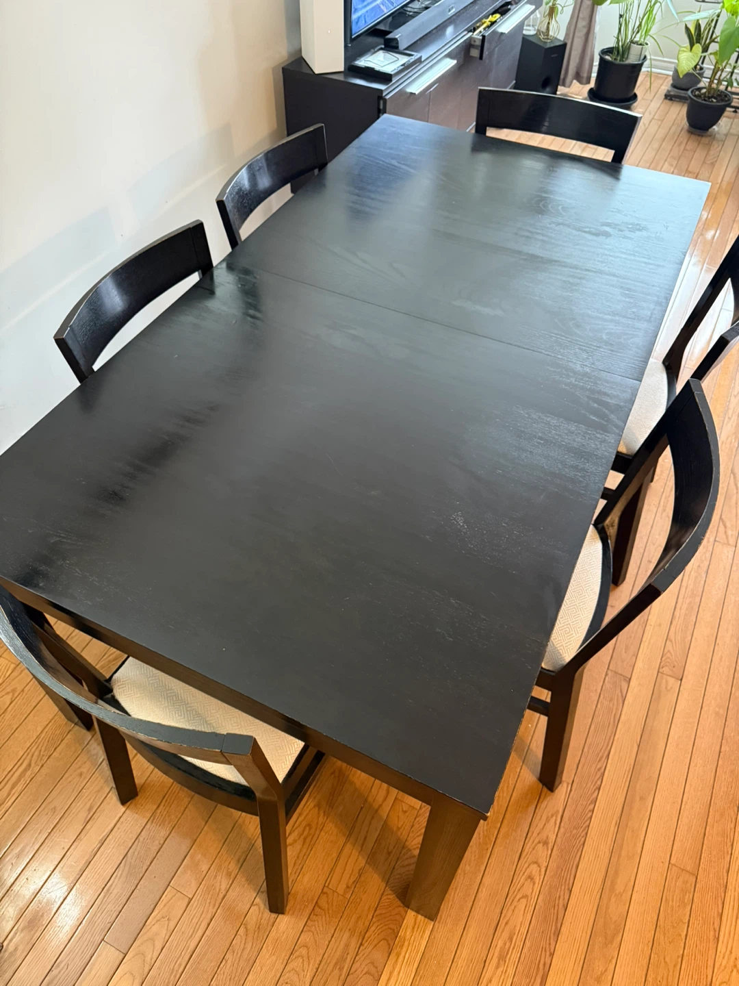 Black Dining Table with 6 Chairs