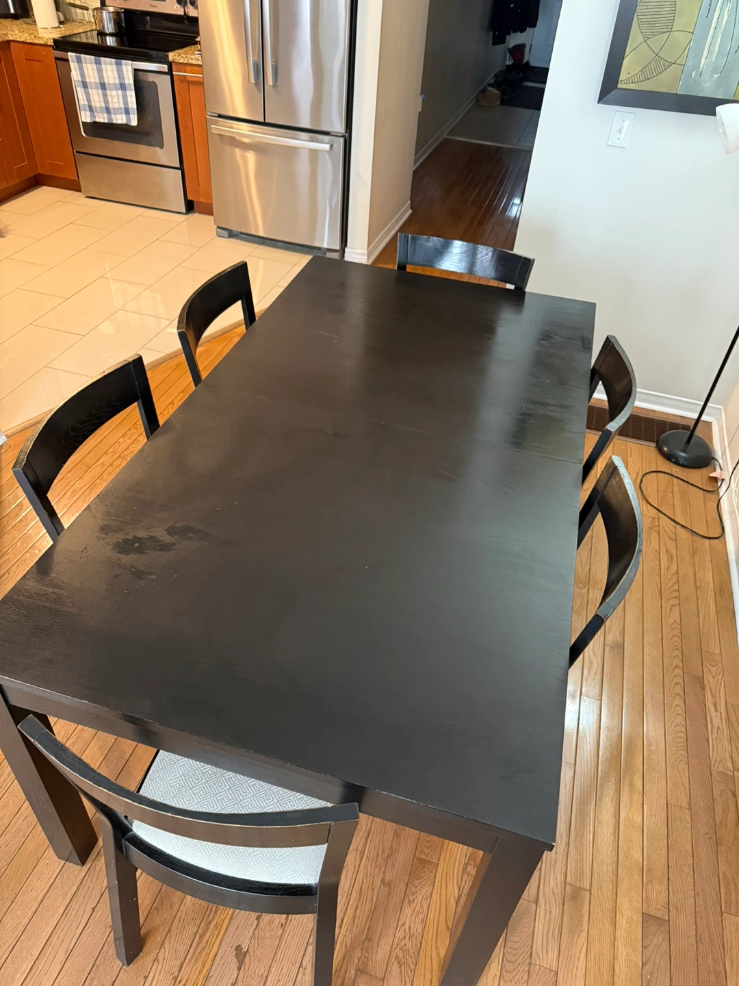 Black Dining Table with 6 Chairs - photo 5