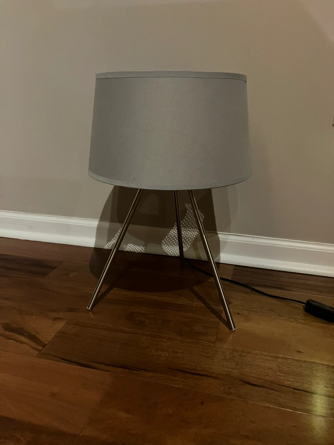 Tripod Table Lamp with Gray Drum Shade