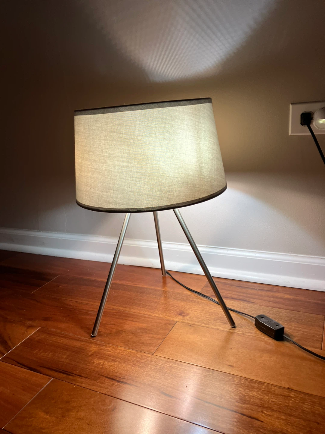 Tripod Table Lamp with Gray Drum Shade - photo 2