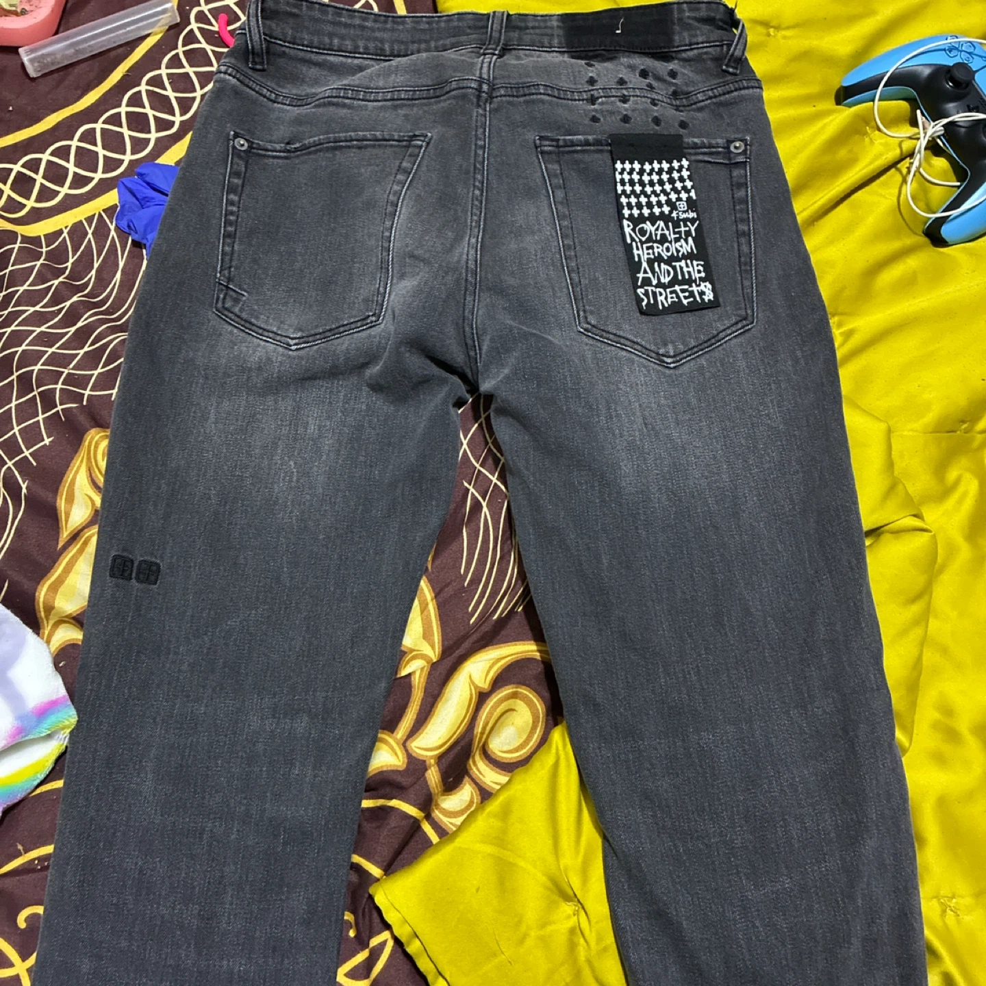 KSUBI 30" Grey Denim Jeans with Zipped Ankles