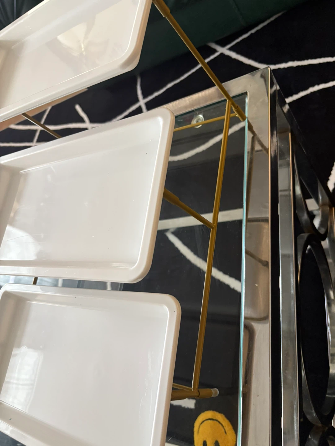 3-Tier White Serving Tray Stand