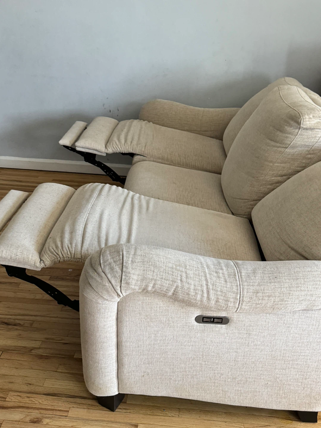 Beige 3-Seater Reclining Sofa