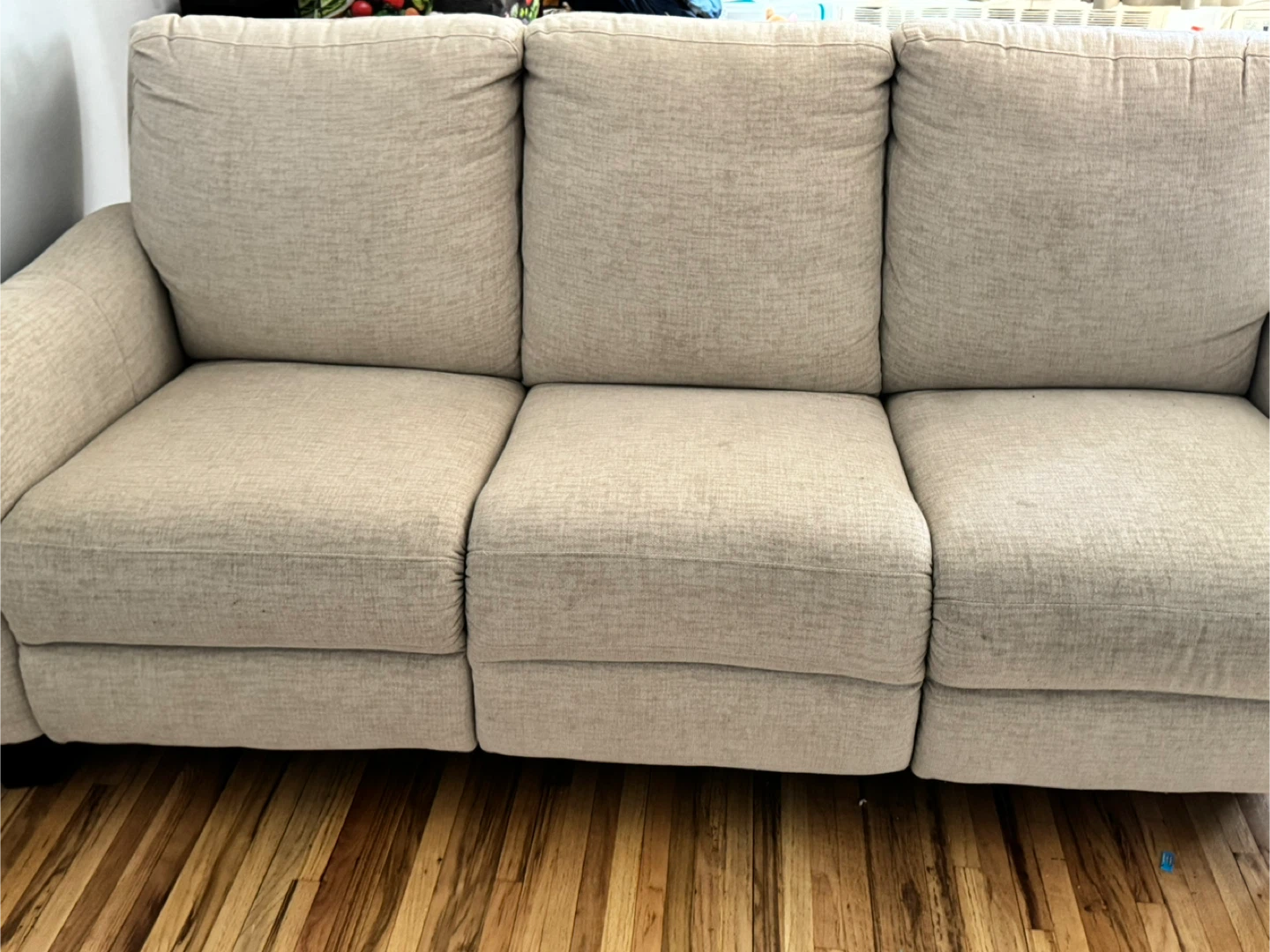 Beige 3-Seater Reclining Sofa - photo 3