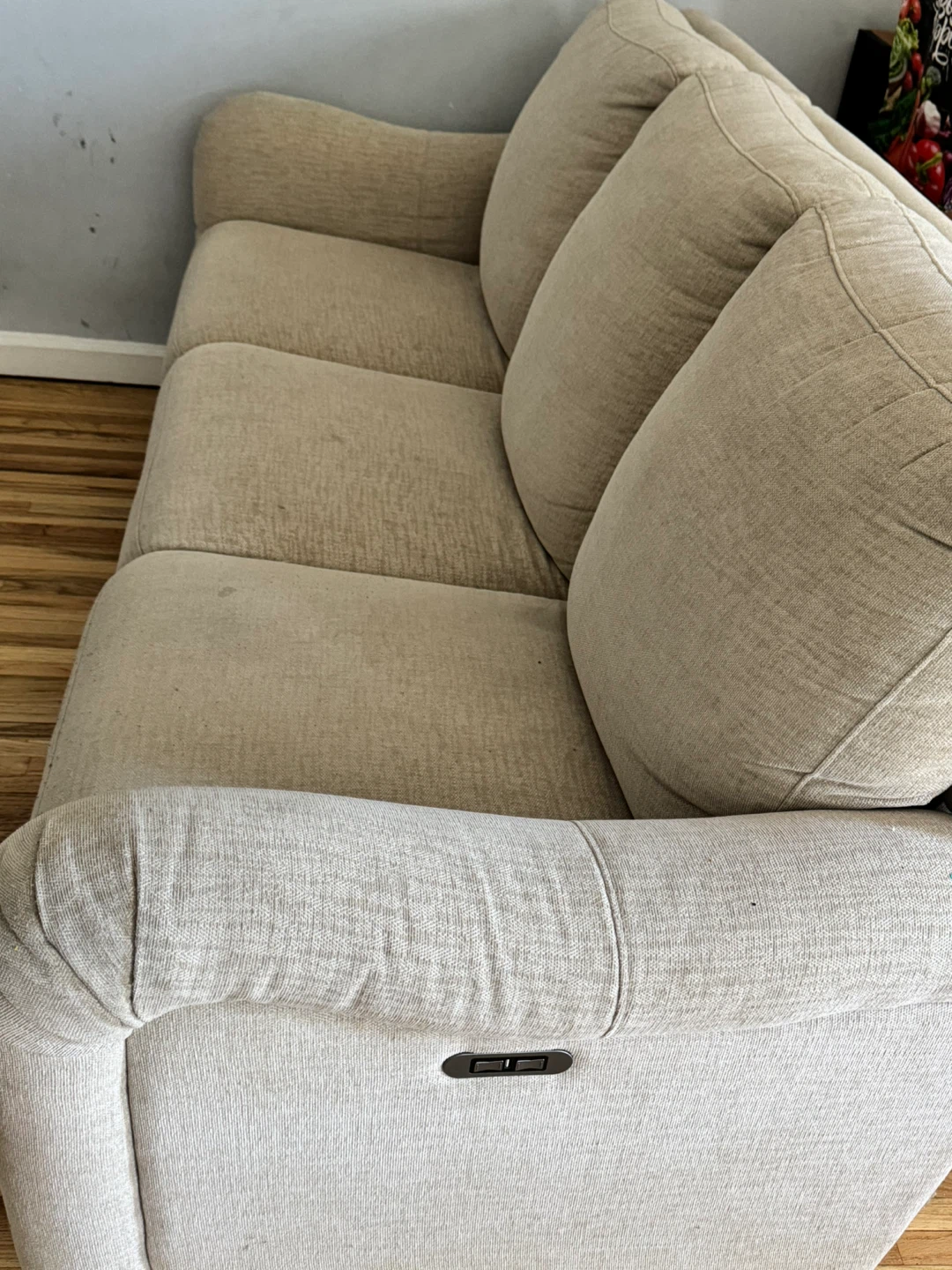 Beige 3-Seater Reclining Sofa - photo 4
