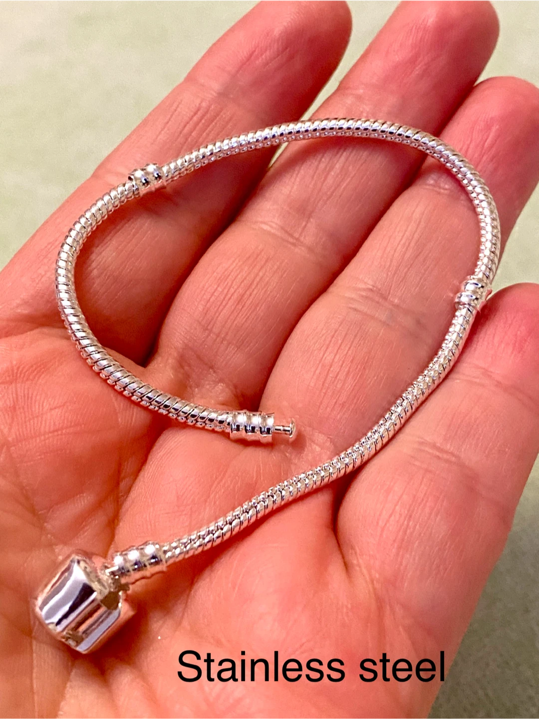 Stainless Steel Charm Bracelet - 8 Inches