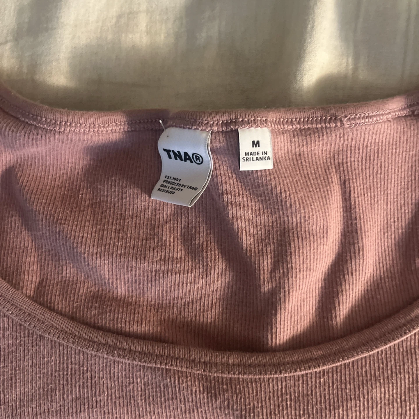 TNA Ribbed Long Sleeve Top - Mauve - Size M - photo 2