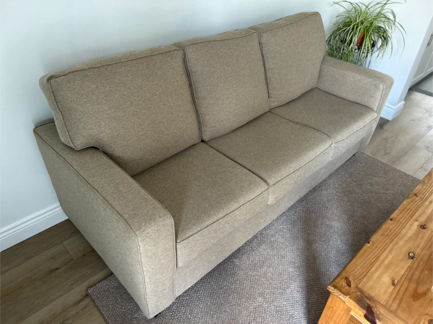 Beige Three-Seater Sofa