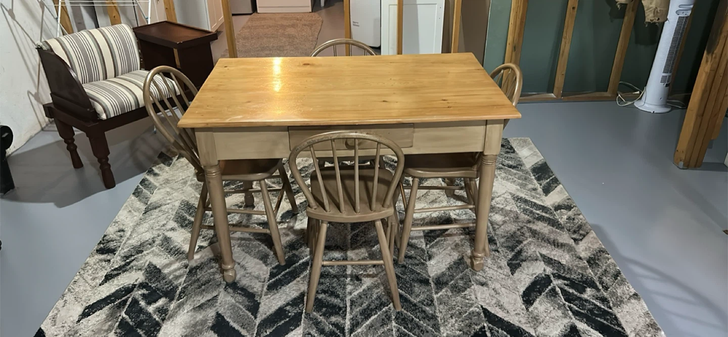 Farmhouse Style Kitchen Table with 4 Chairs - photo 2