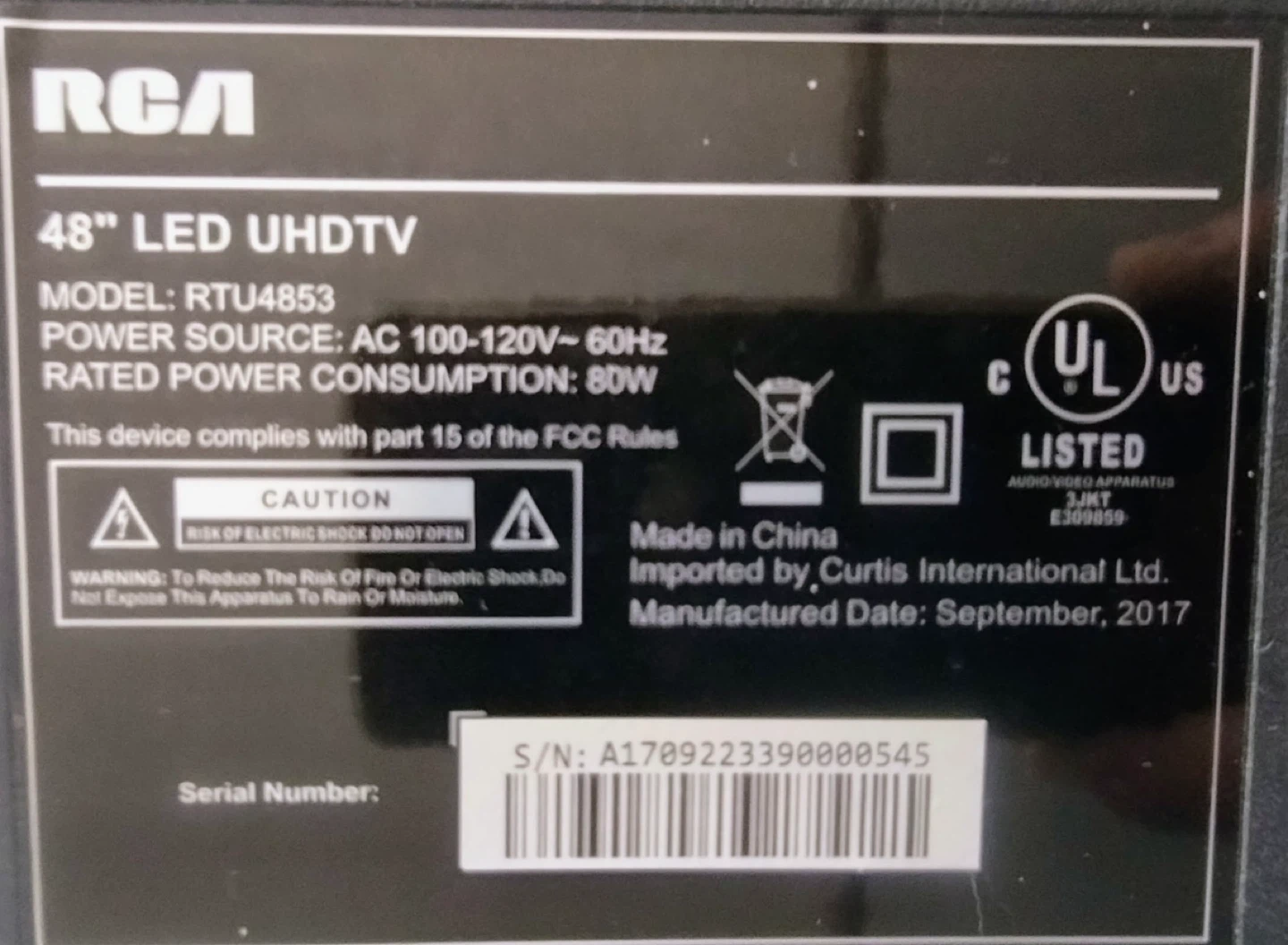 PRICE NEGOTIABLE❗️RCA 48" LED UHDTV RTU4853 - photo 2