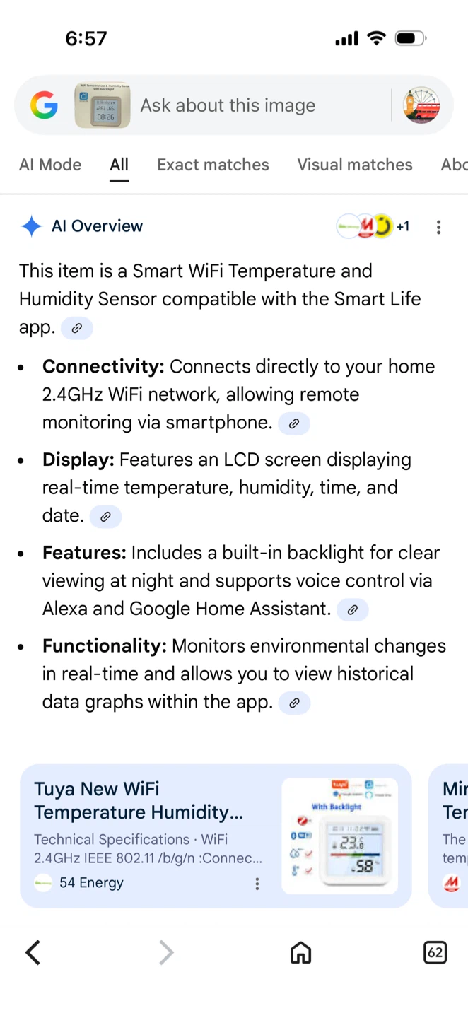Smart Life WiFi Temperature & Humidity Sensor with Backlight - photo 4