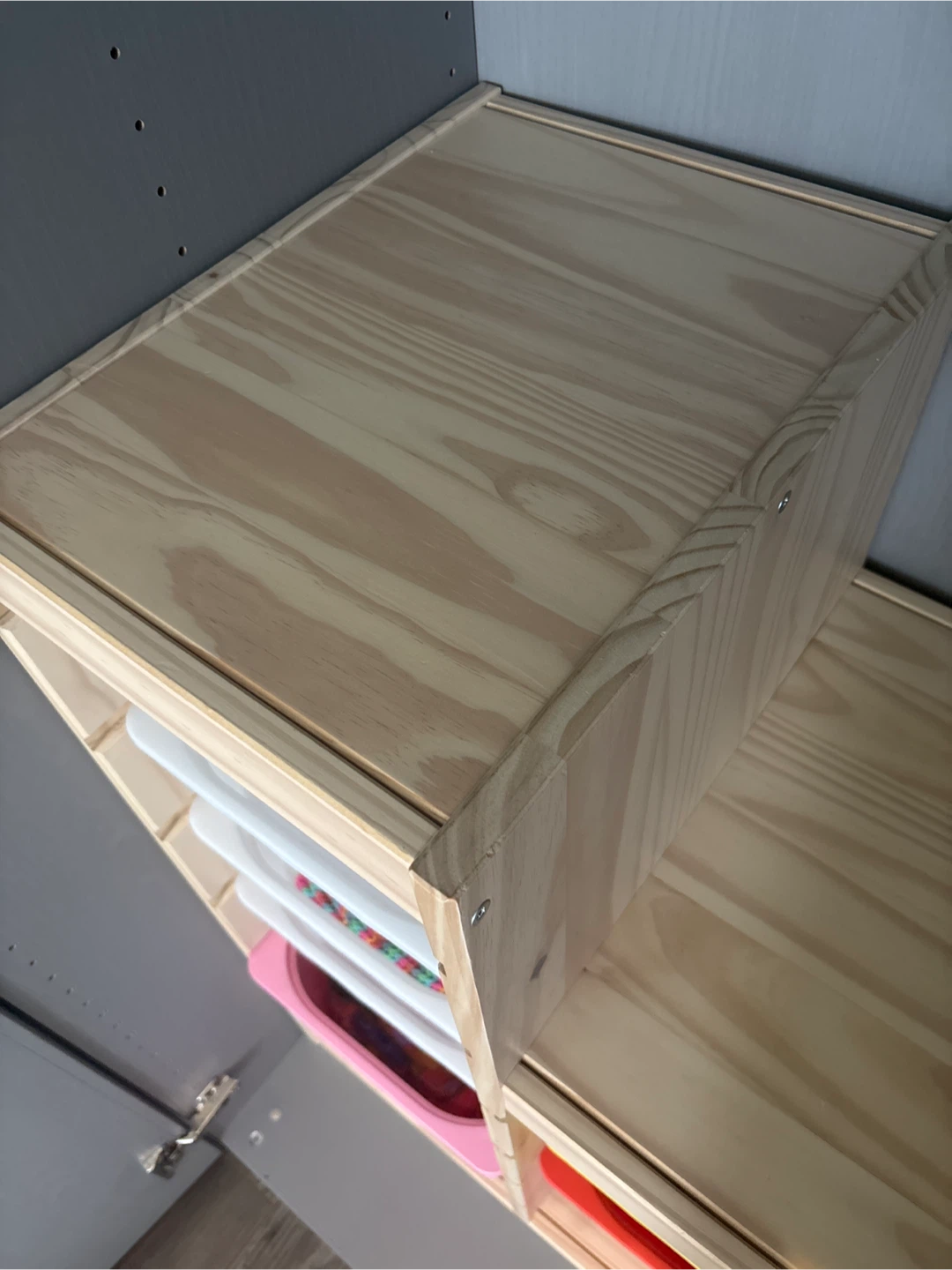 Wooden Storage Unit with 10 Bins - photo 2