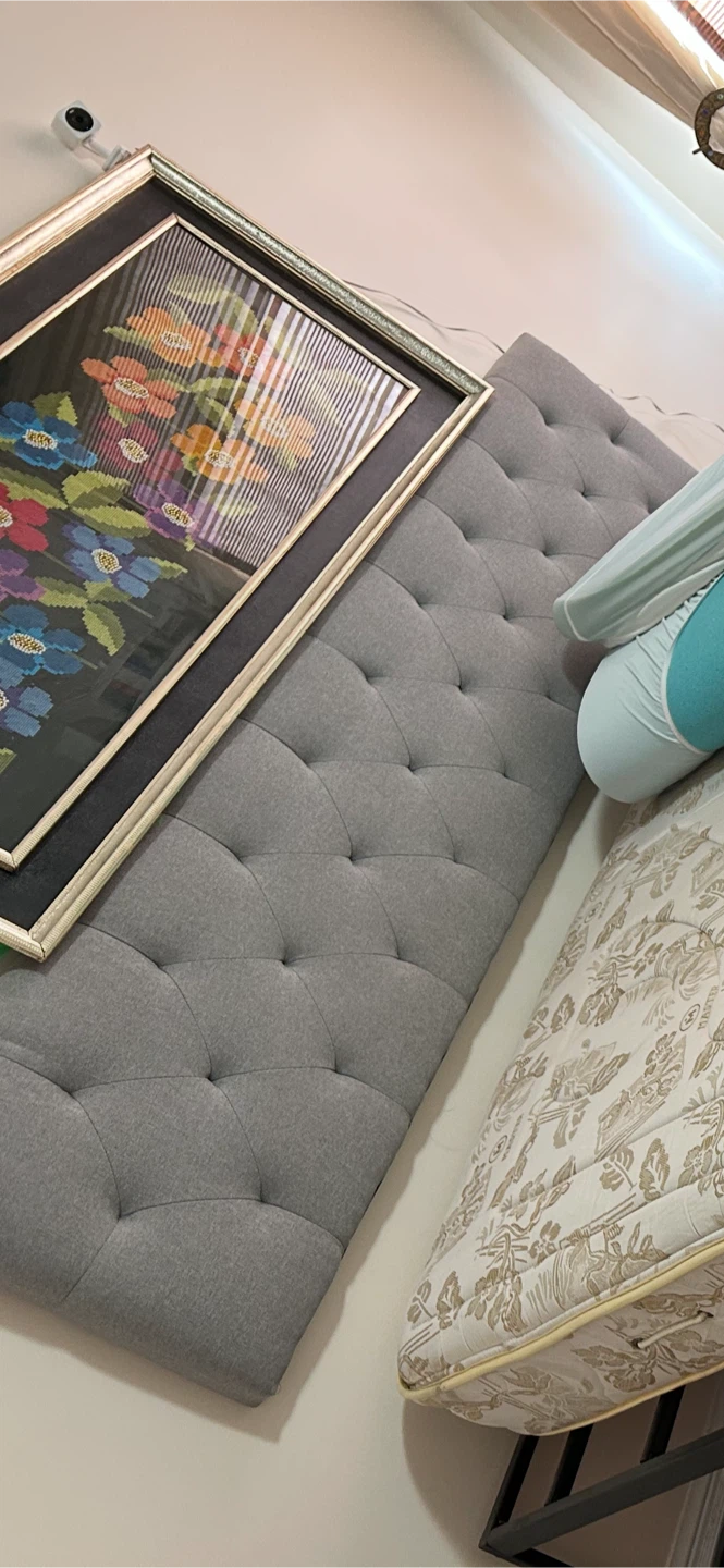 Grey Tufted Headboard - photo 2