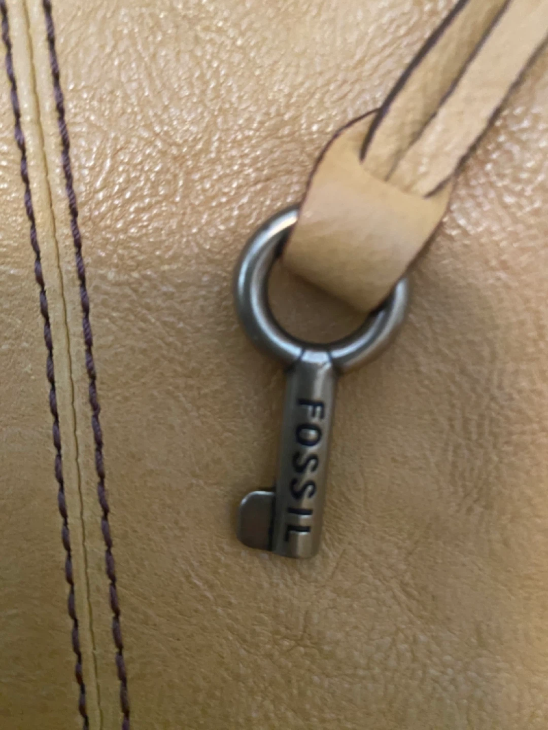 Fossil Tan Embossed Leather Crossbody Bag - photo 2