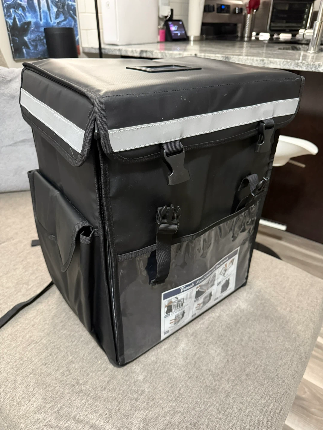Black Solid Insulated Delivery Backpack - photo 2
