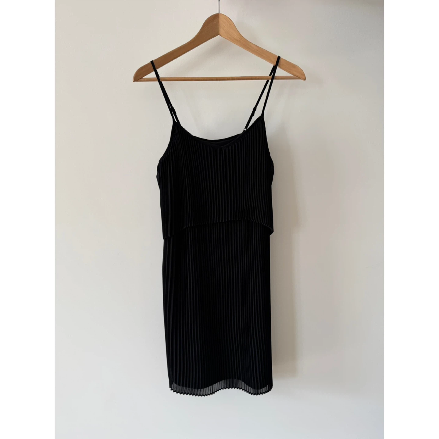 BCBGeneration Black Pleated Spaghetti Strap Dress XS