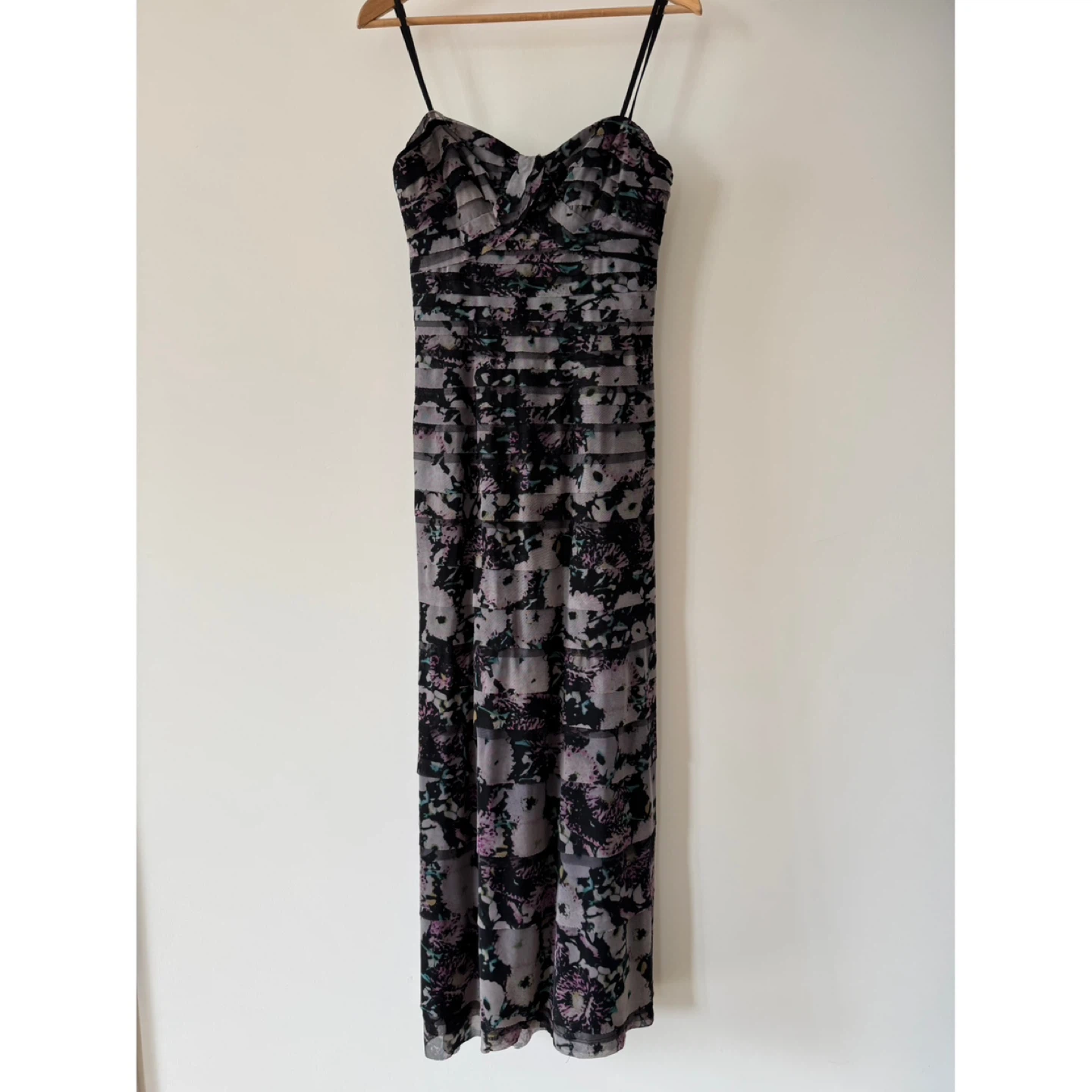 BCBGMAXAZRIA Floral Print Strapless Maxi Dress Size 08