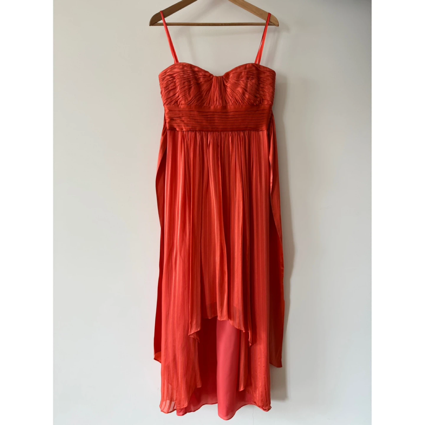 BCBGMAXAZRIA Orange Strapless Hi-Lo Dress