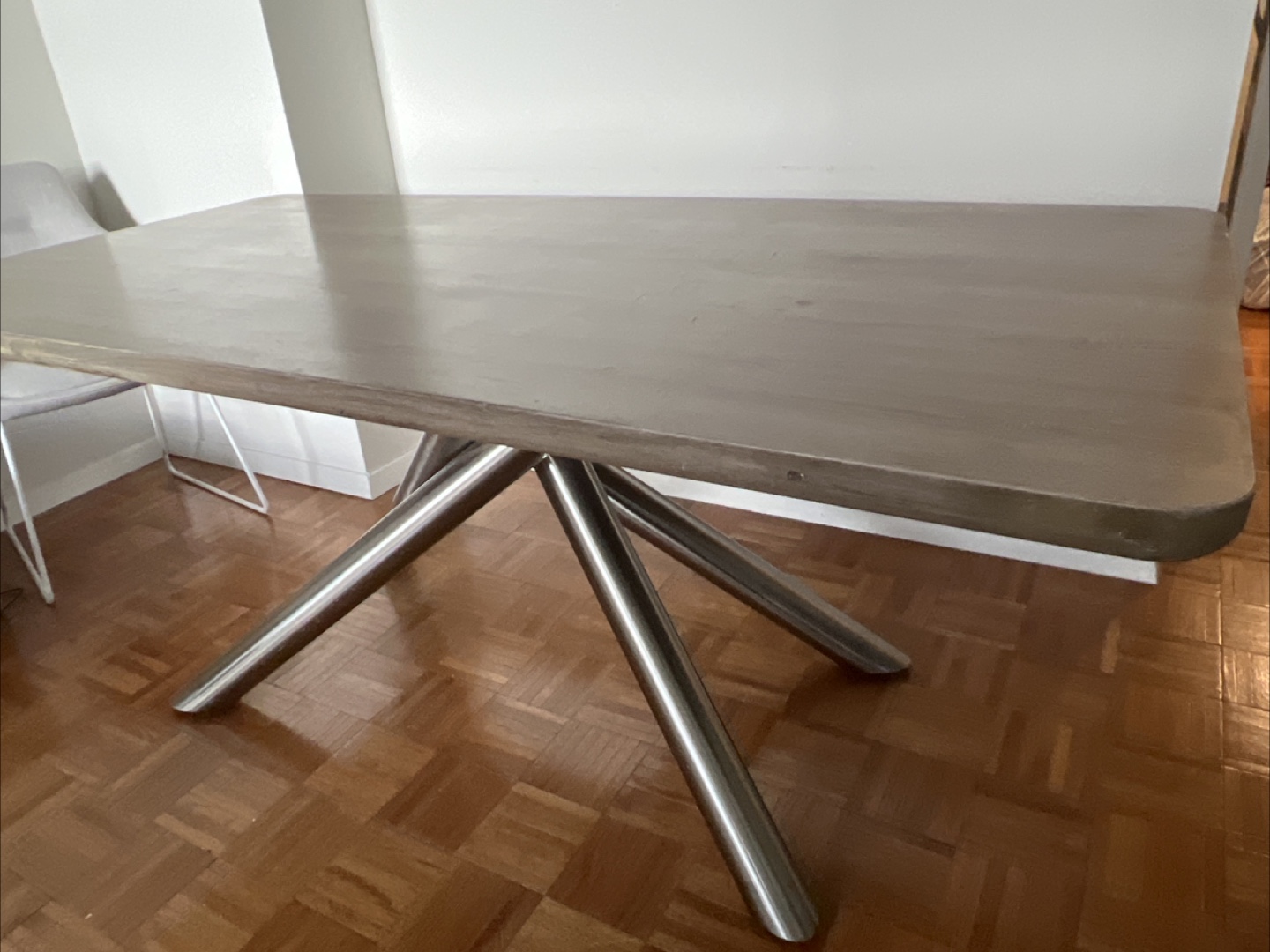 Modern Dining Table with Wood Top and Metal Legs