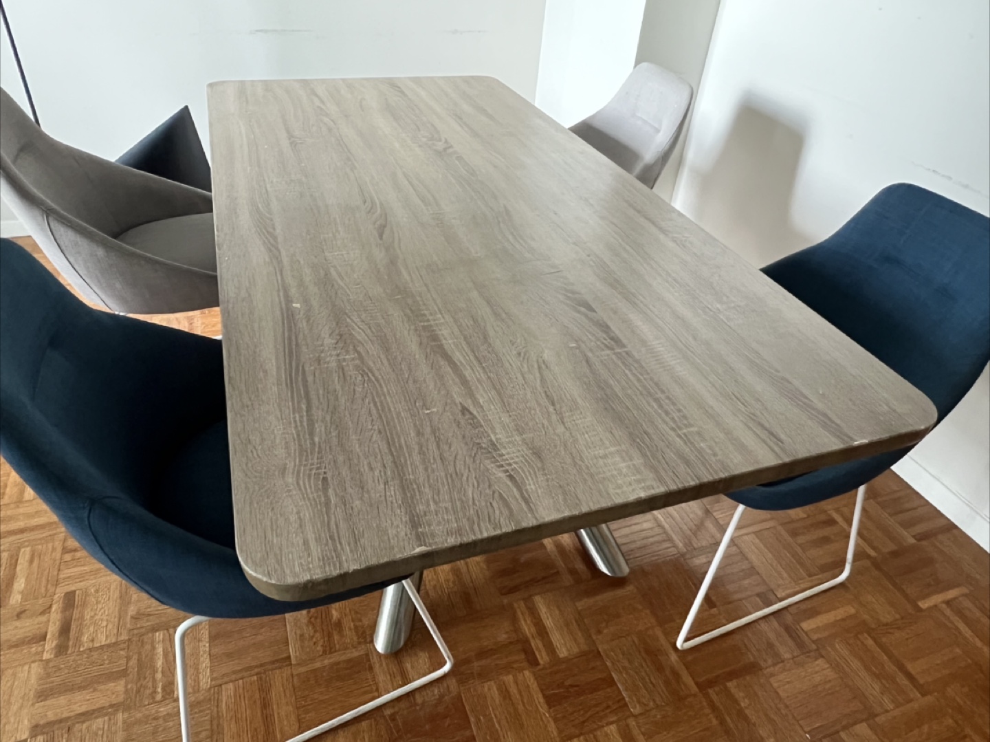 Modern Dining Table with Wood Top and Metal Legs - photo 2