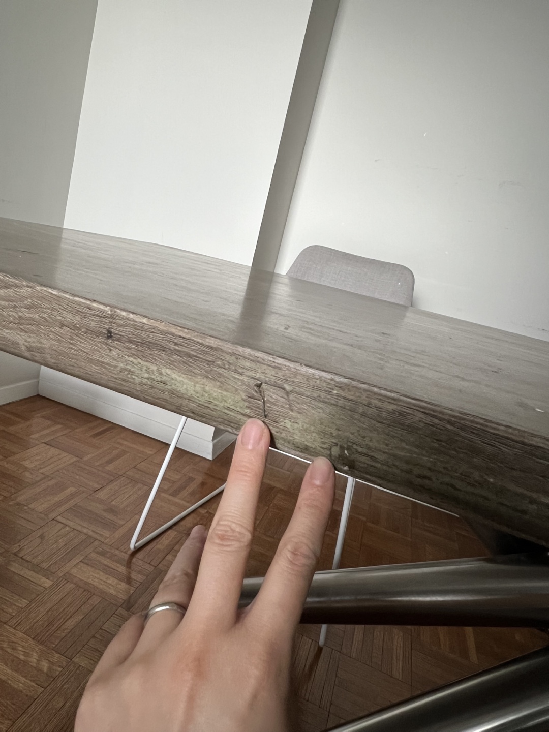 Modern Dining Table with Wood Top and Metal Legs - photo 5