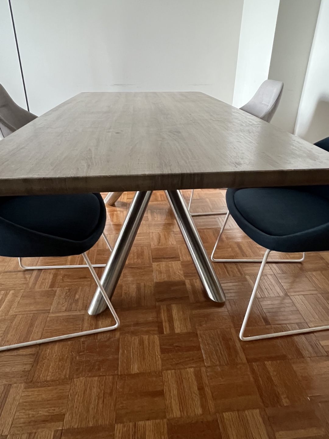 Modern Dining Table with Wood Top and Metal Legs - photo 3