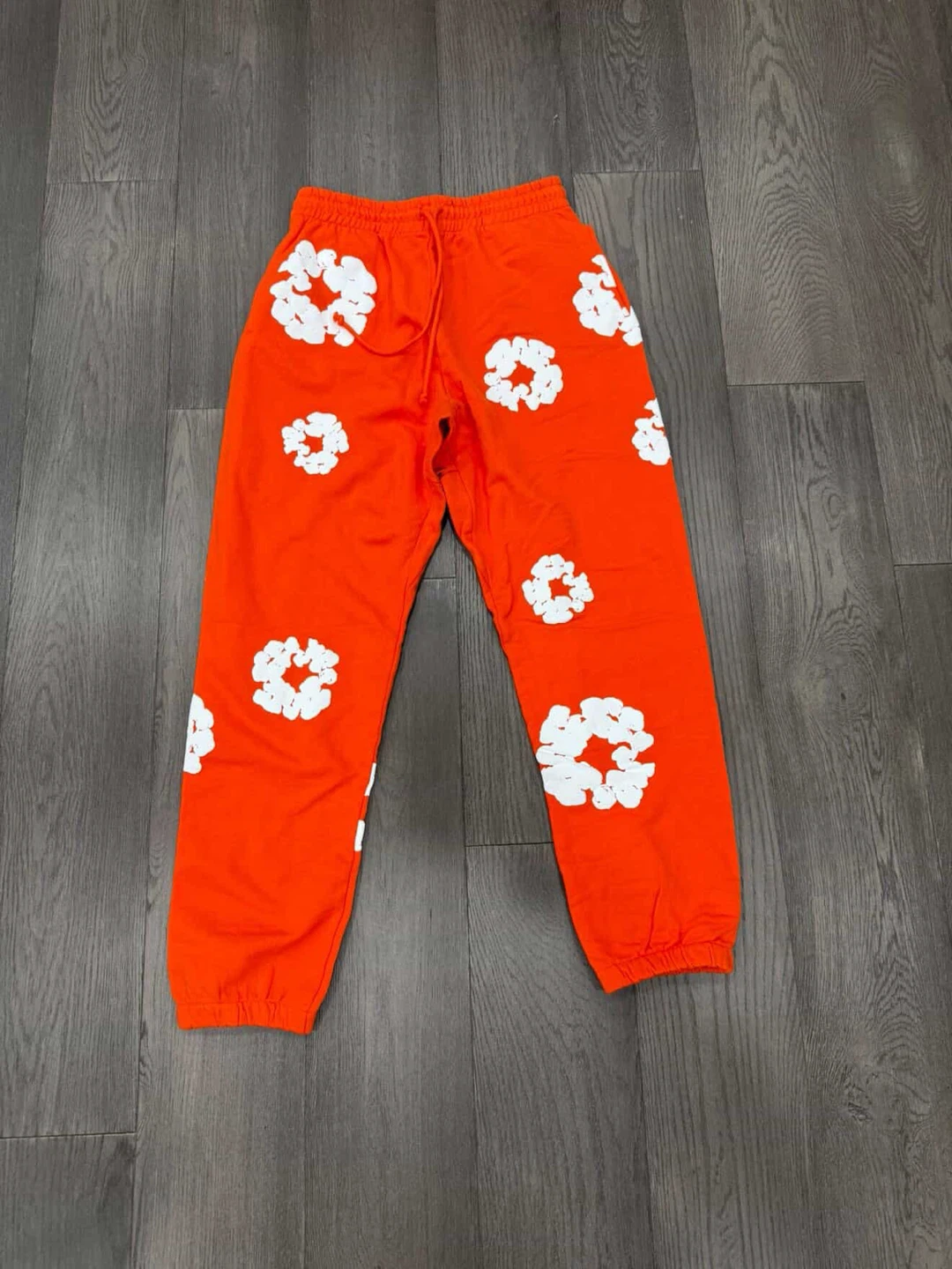Orange Denim Tear Sweatpants