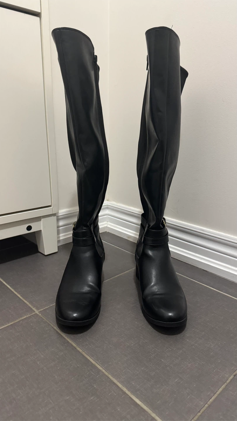 Black Knee-High Boots - Size 8