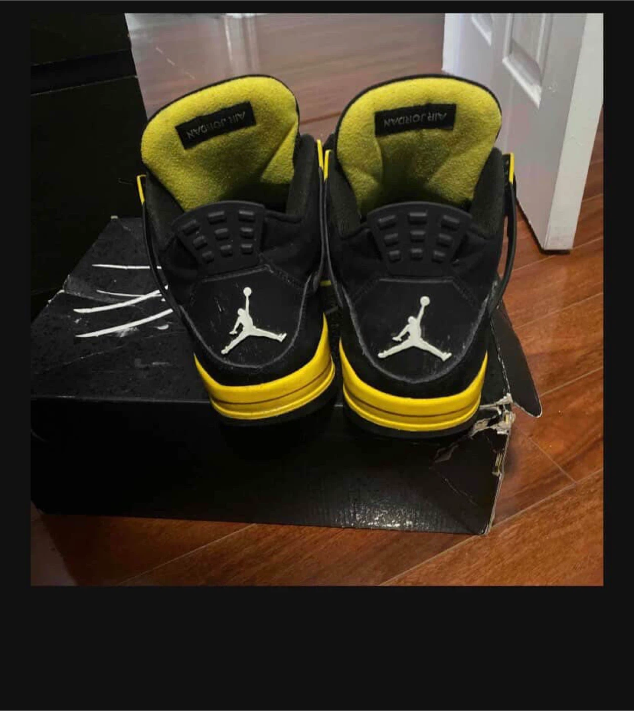 Air Jordan 4 Retro Black Yellow Men's Size 12 - photo 2