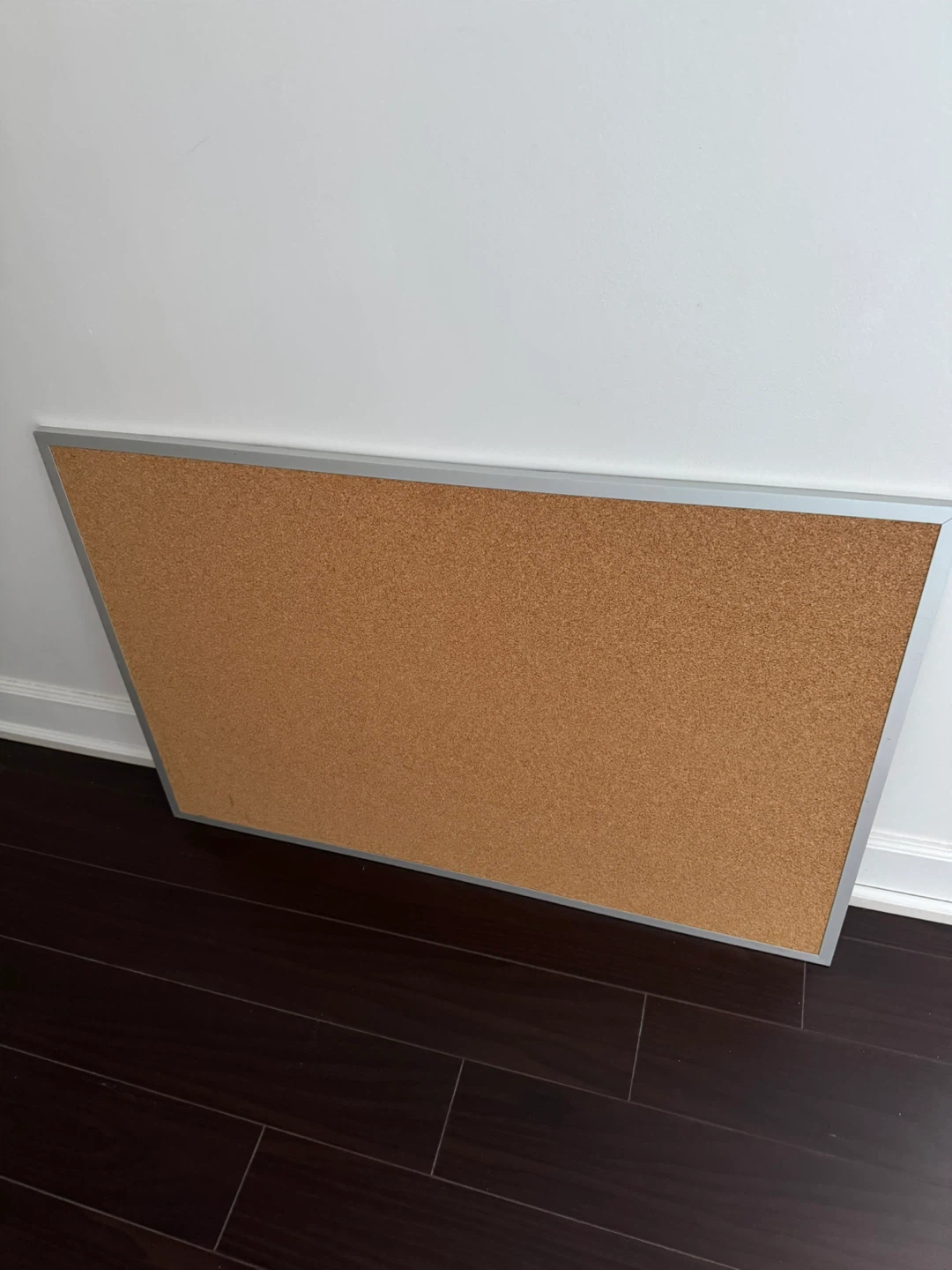 Cork Bulletin Board with Silver Frame