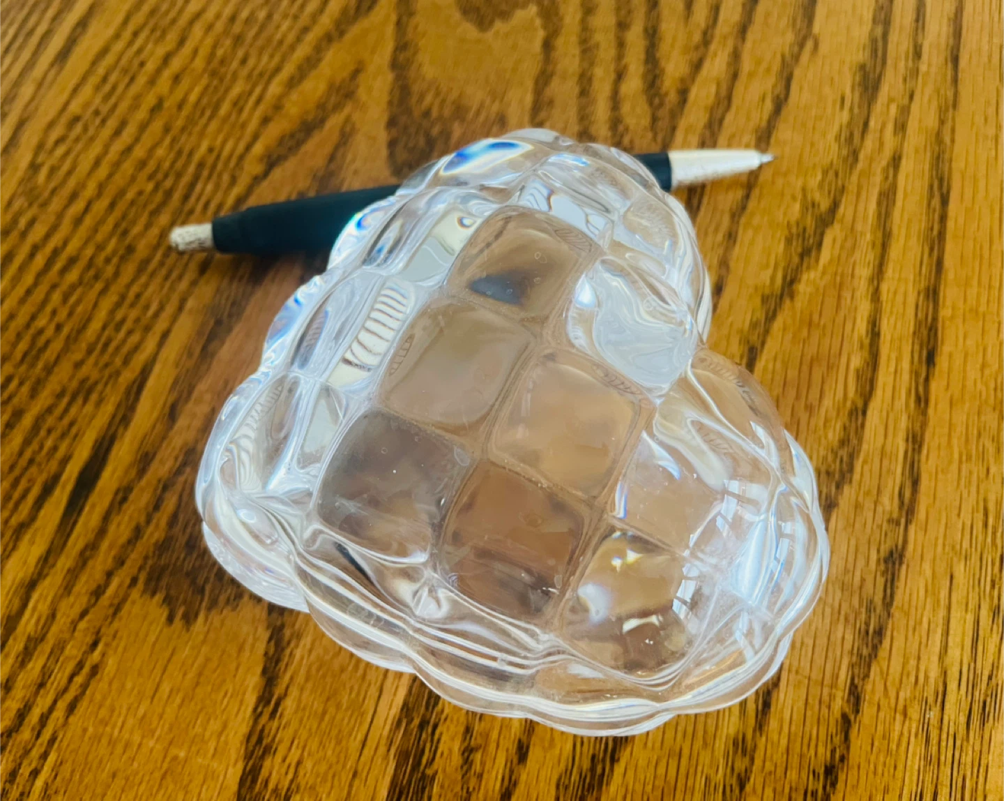 Clear Glass Heart Shaped Trinket Dish - photo 3