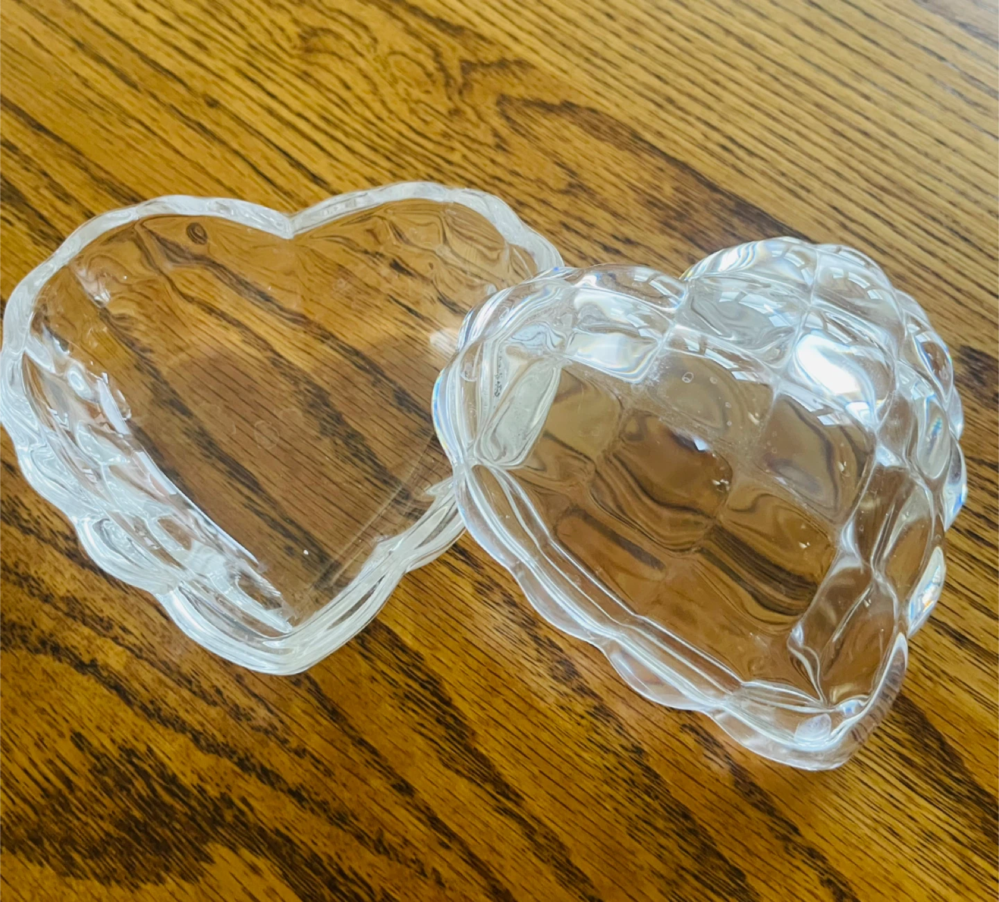 Clear Glass Heart Shaped Trinket Dish - photo 2