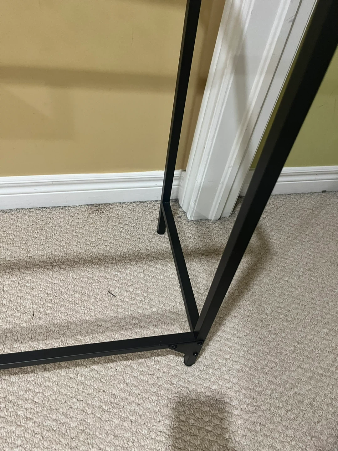 Modern Glass Top Console Table with Black Metal Frame - photo 4