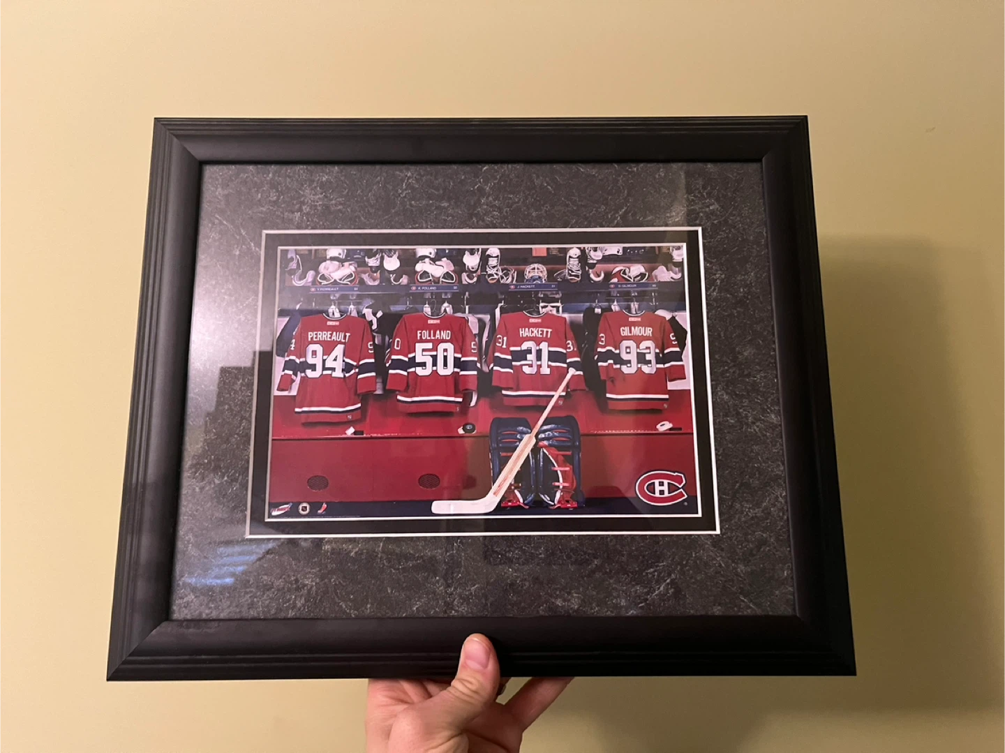 Framed Montreal Canadiens Hockey Jersey Photo Display