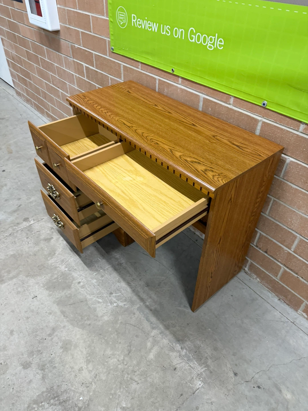 Wooden Desk with Drawers - photo 2