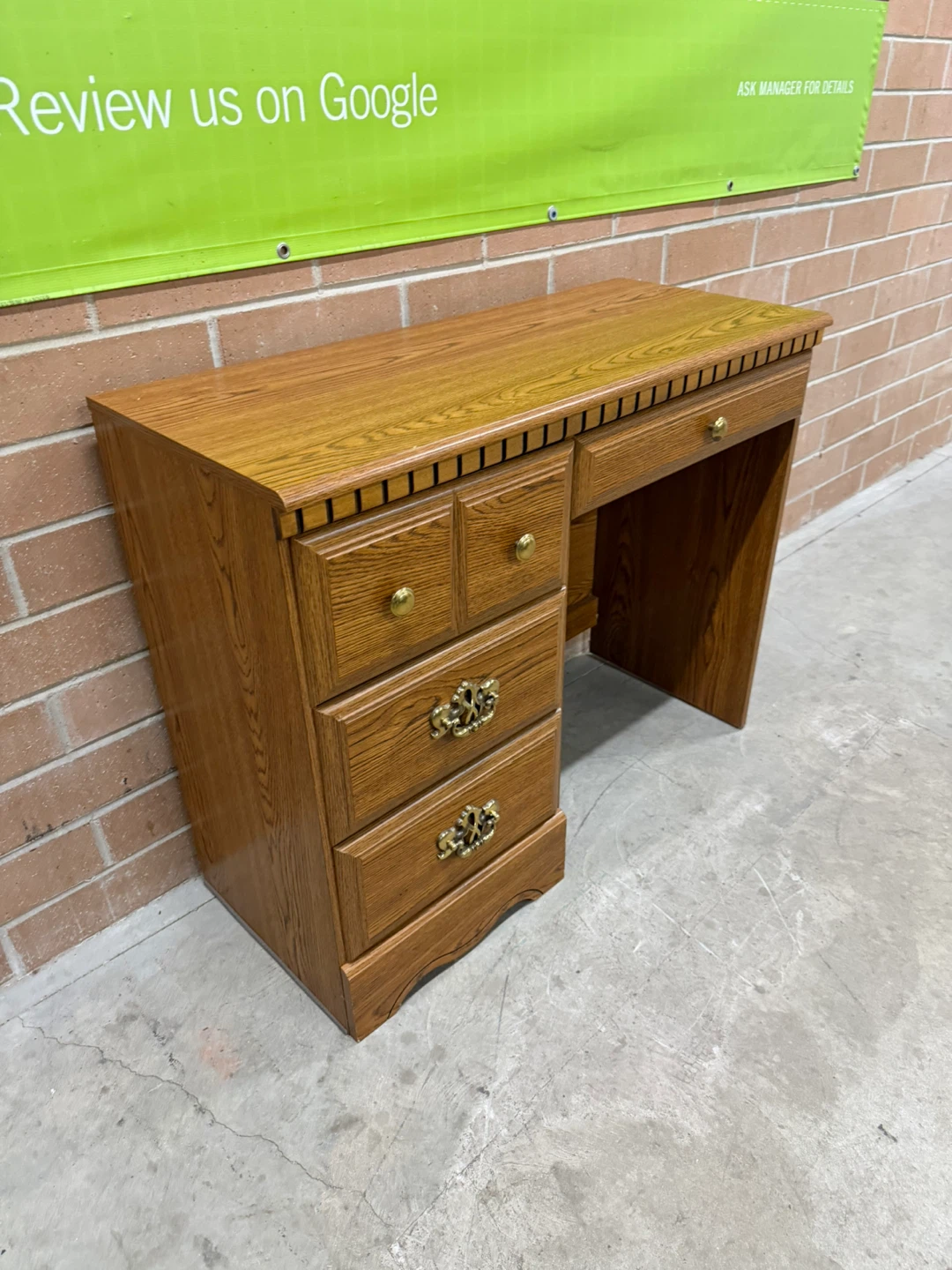 Wooden Desk with Drawers - photo 5