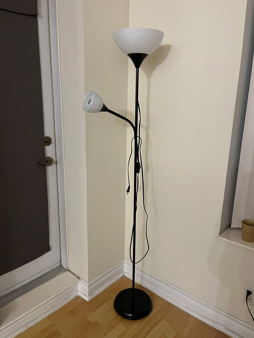 Black Floor Lamp with Reading Light