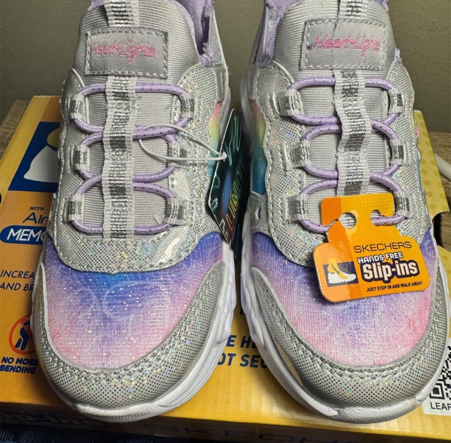 Skechers Girls' light up Slip-Ins Sneakers