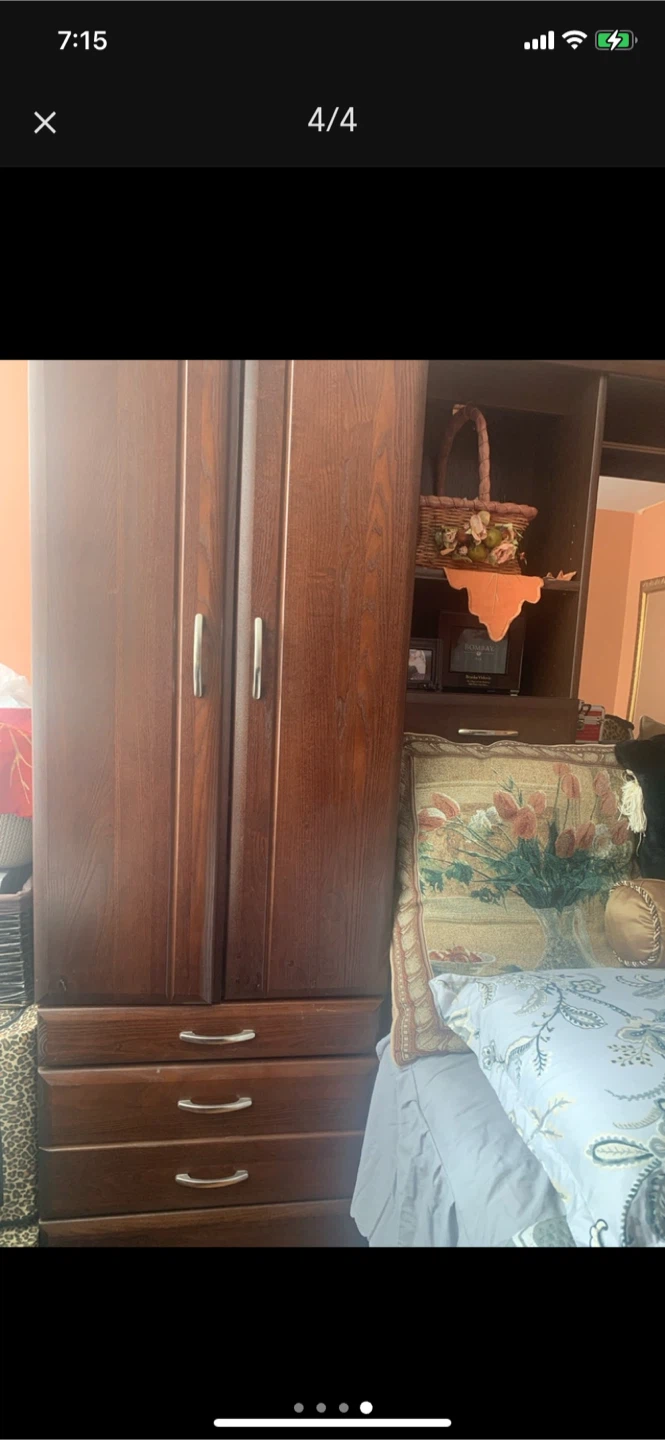 Wooden Bedroom Set with Armoire and Drawers - photo 3