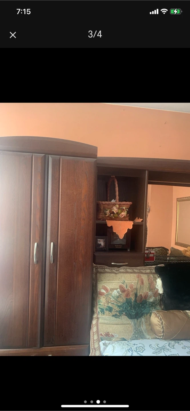 Wooden Bedroom Set with Armoire and Drawers - photo 2