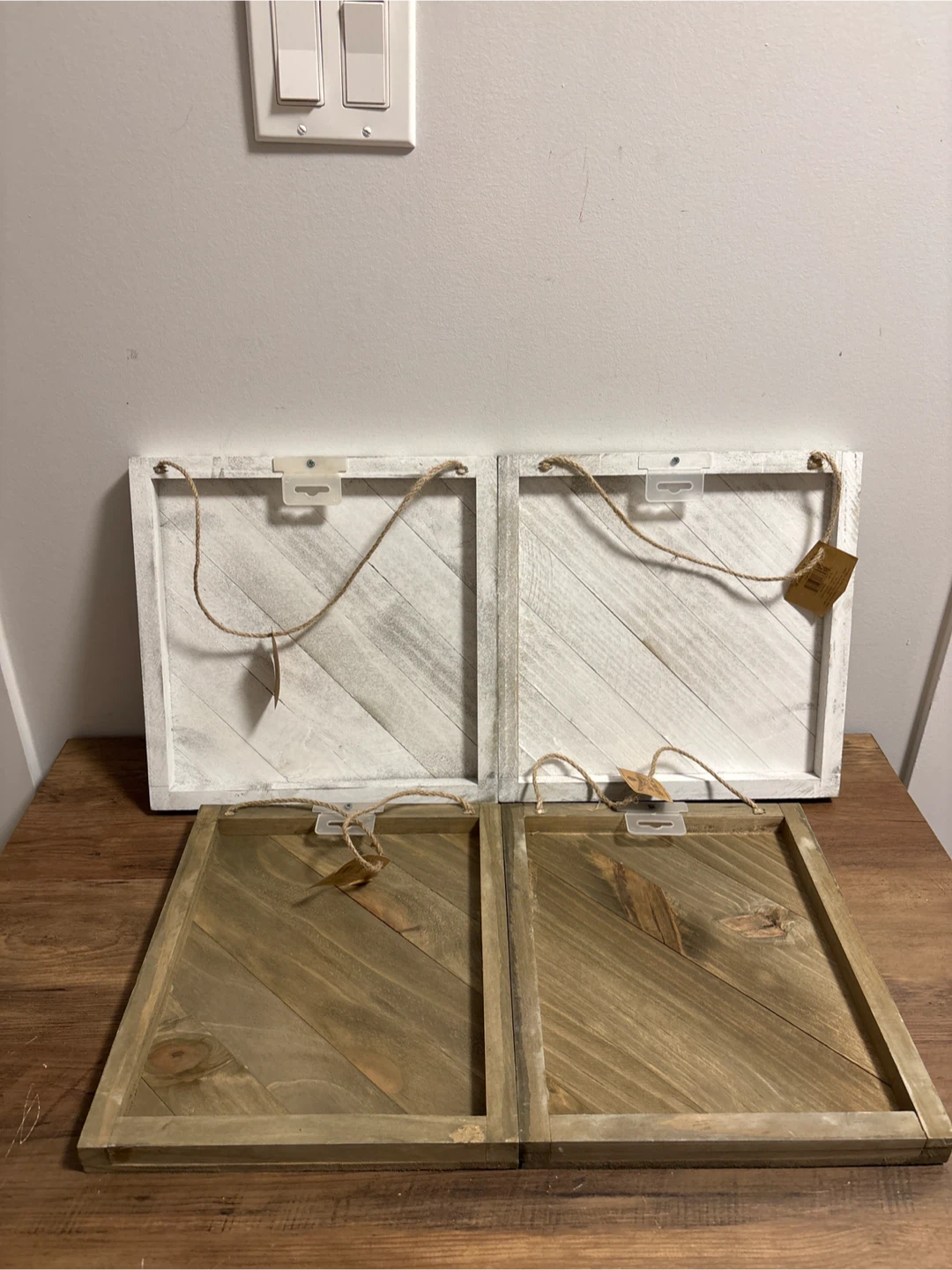 Set of 2 Rustic Wood Wall Art Panels