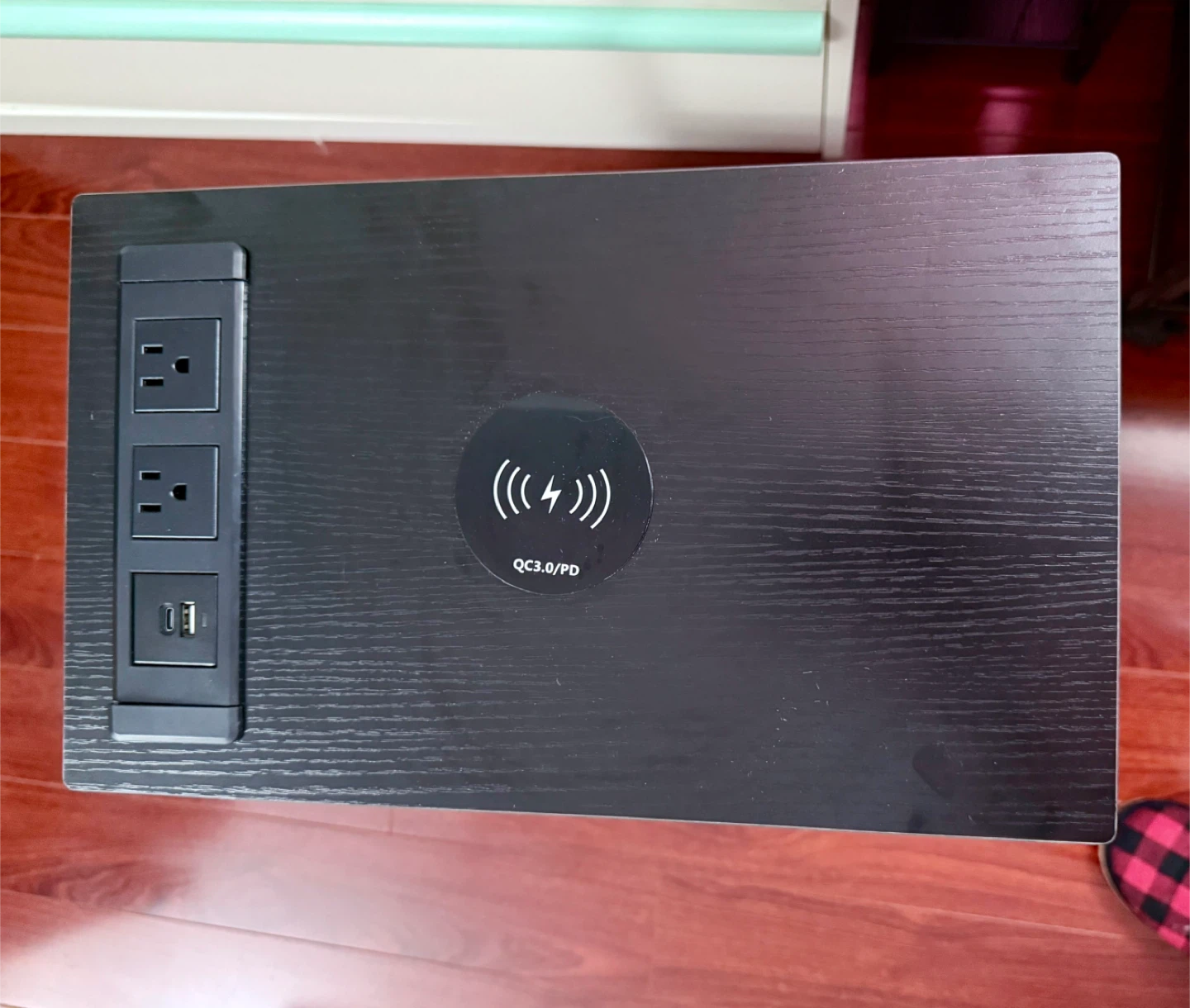 Rolling Side Table with Wireless Charger and Outlets - photo 3