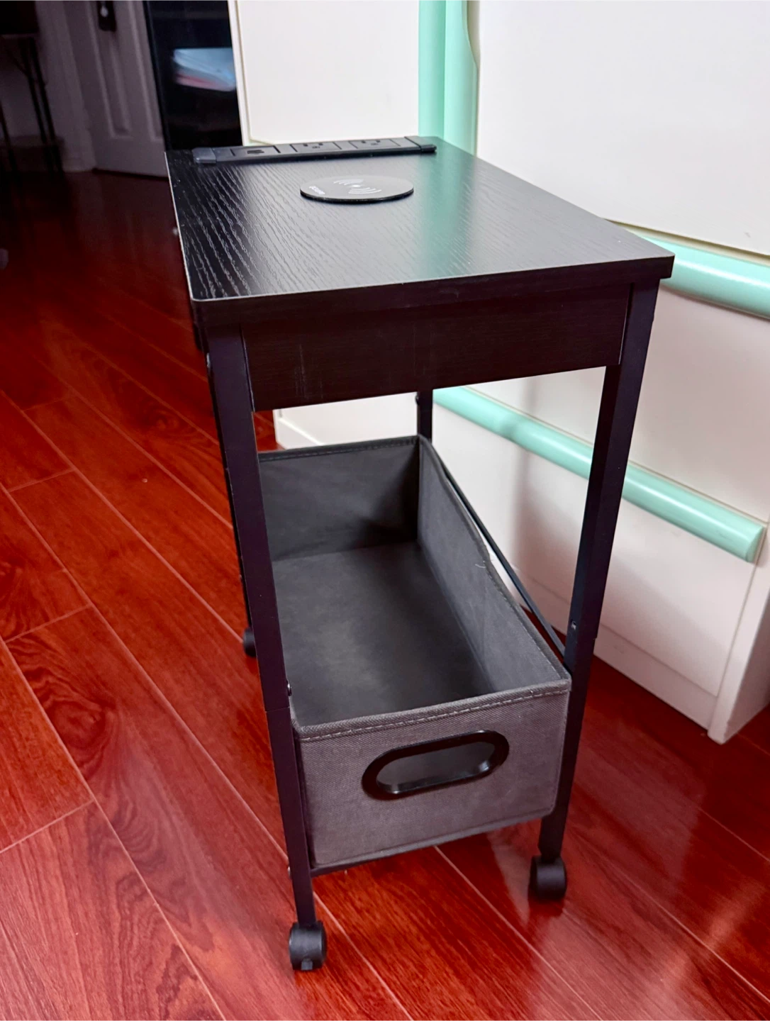 Rolling Side Table with Wireless Charger and Outlets - photo 2