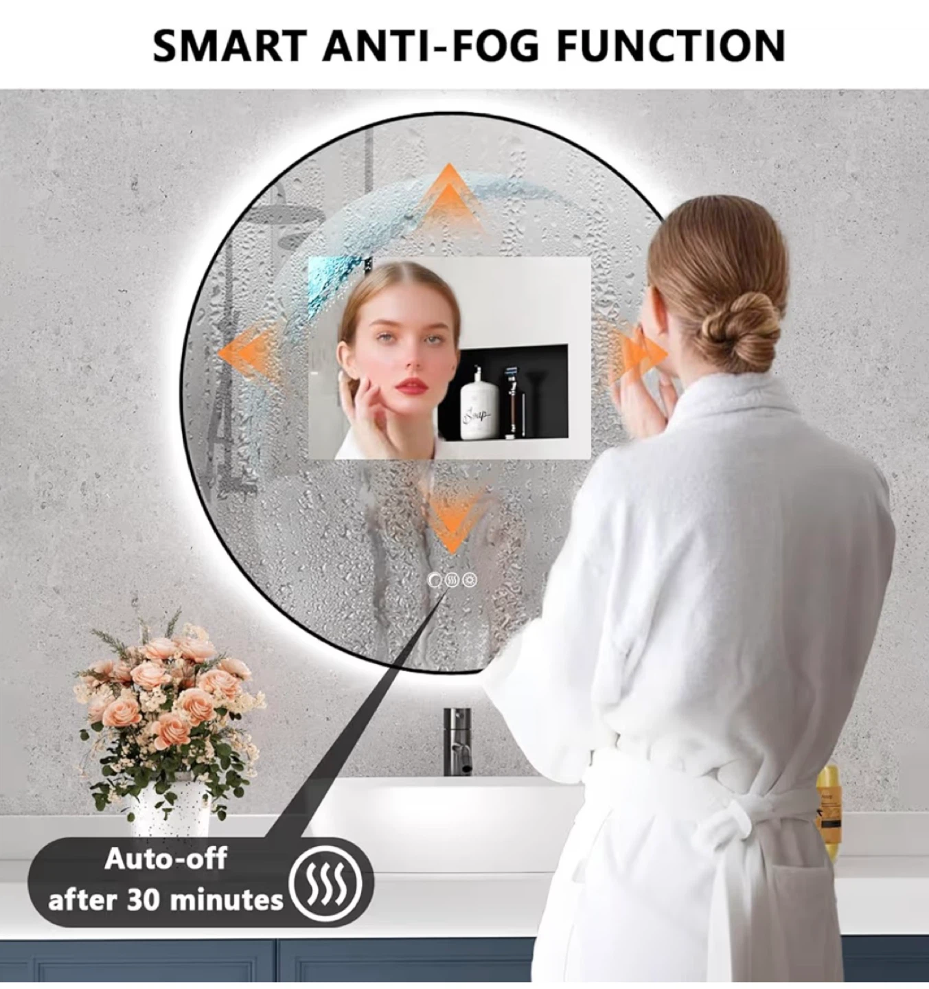 Round LED Bathroom Mirror with Anti-Fog - photo 4