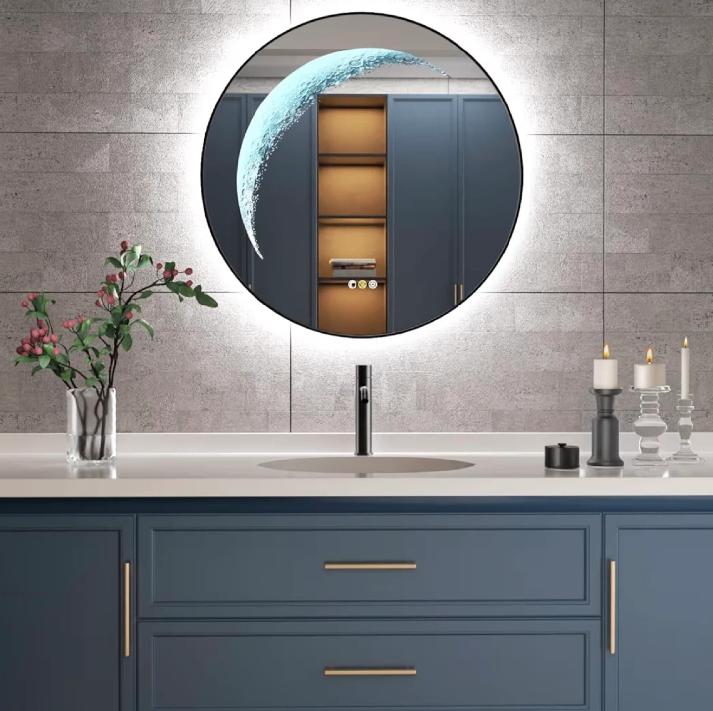Round LED Bathroom Mirror with Anti-Fog - photo 5